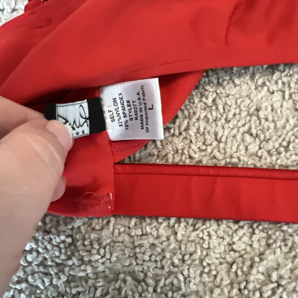 Red Ris-k Discovery Cutout Bikini Top Size large - Picture 6 of 6